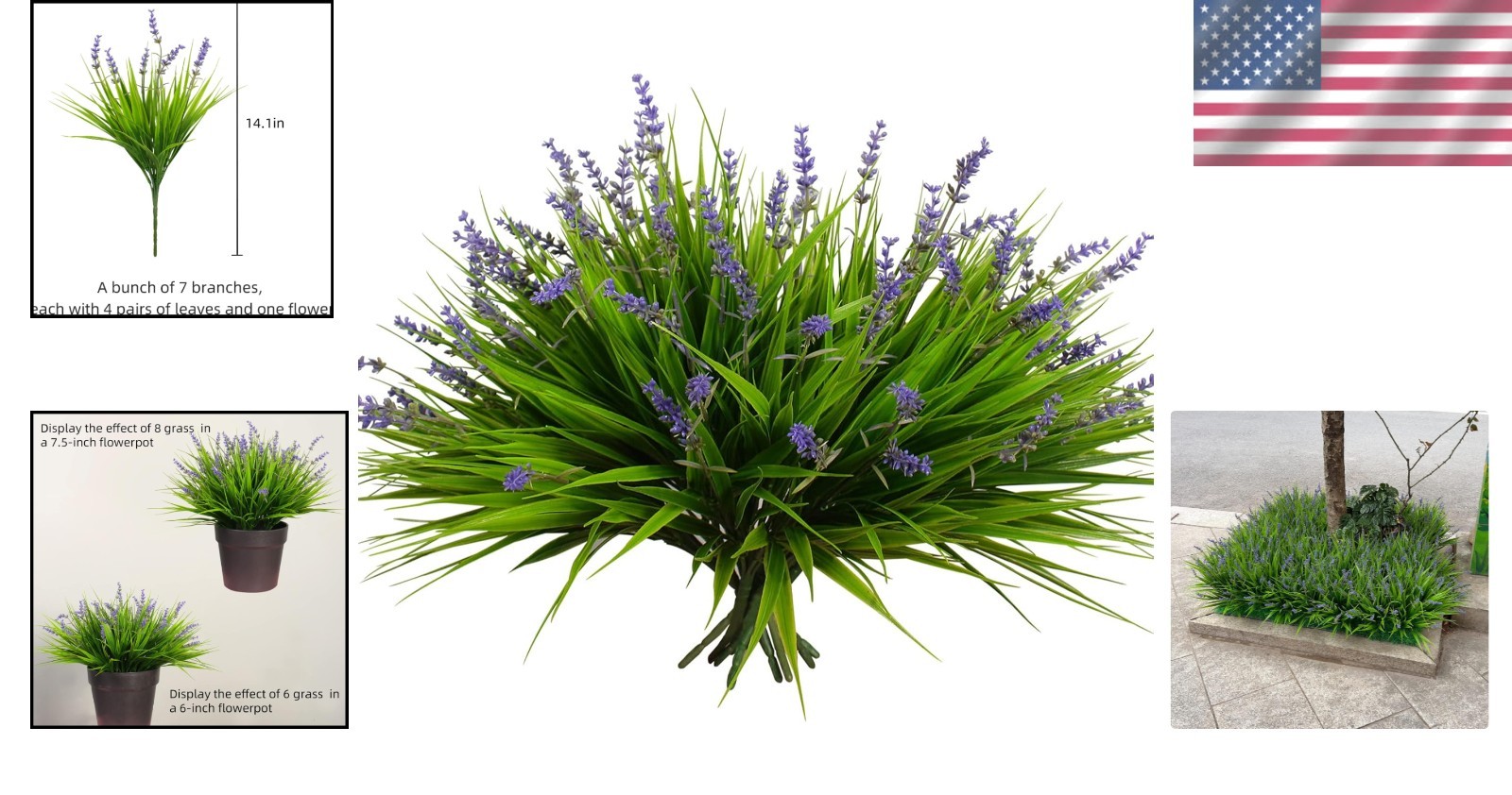 Zero Maintenance Artificial Monkey Grass with Flowers – 12 Bundles for Any Space
