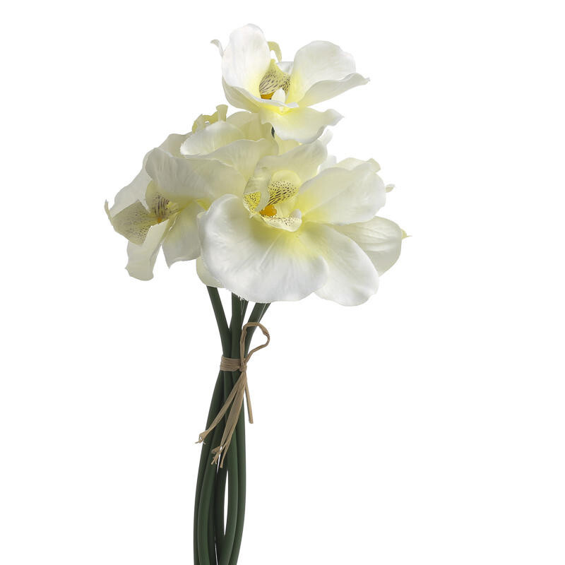 Package of 4 Cream Artificial Orchid 10-1/2″ Floral Bundles