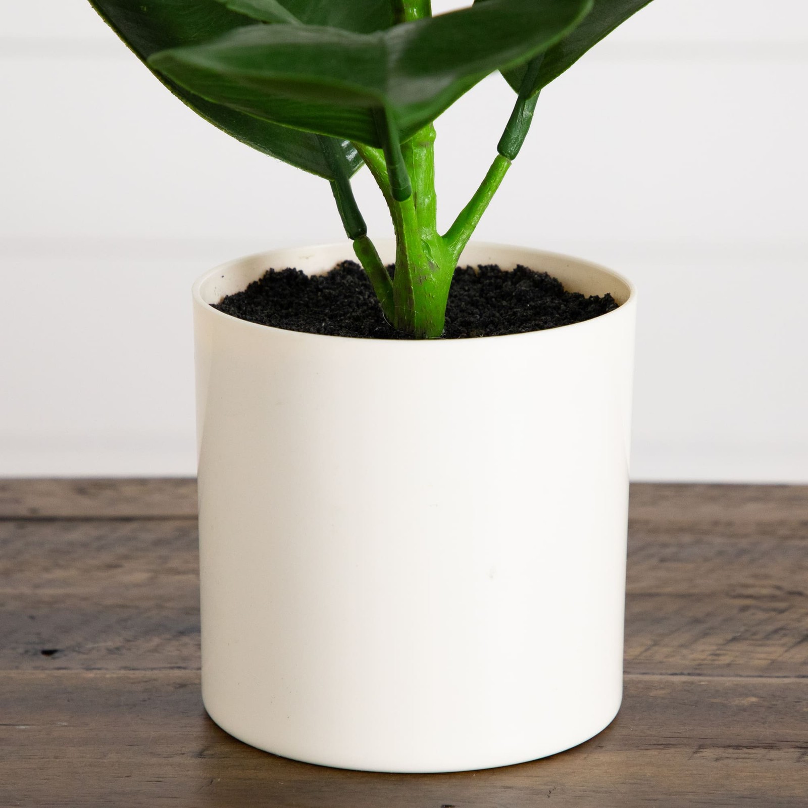 20-In Artificial Fiddle Leaf Fig Plant with Vanilla Plastic Planter Indoor Decor