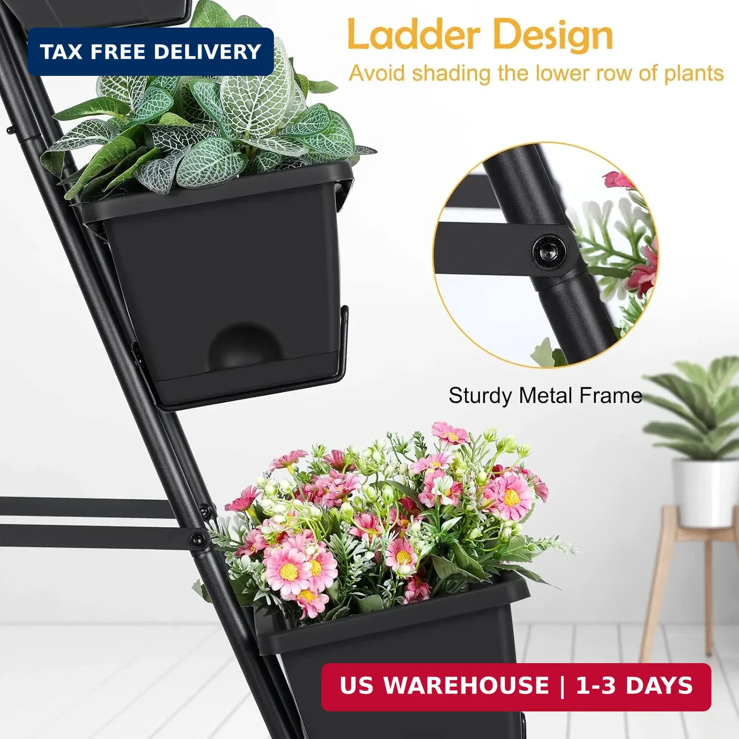 OYEAL Raised Garden Bed 4 Tier Vertical Garden Planters Indoor Outdoor Raised Pl