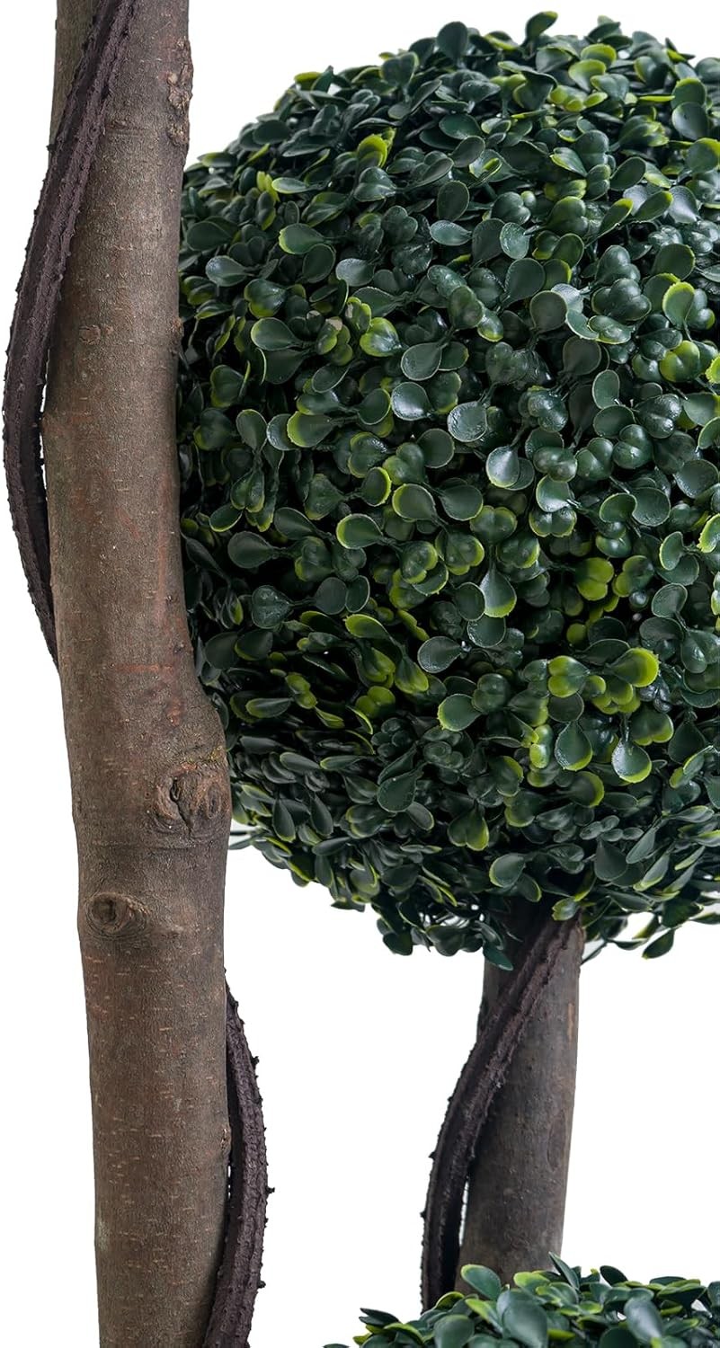GRAVEE Artificial Topiary Trees Outdoor 45 In. Fake Boxwood Triple Ball Tree