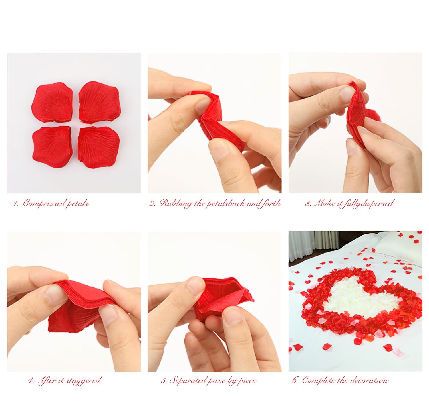 1000Pieces Rose Petals, Artificial Flower Petals Fake Rose Petals for Romanti…