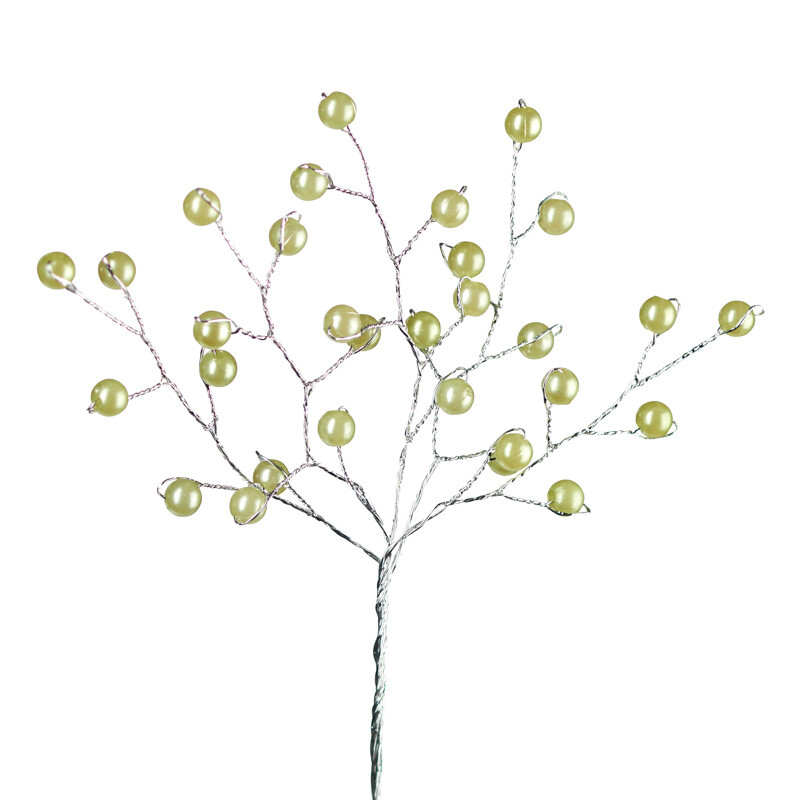 Light Green Artificial Pearl Bead Wired Sprays | 4 Sprays | For Corsages