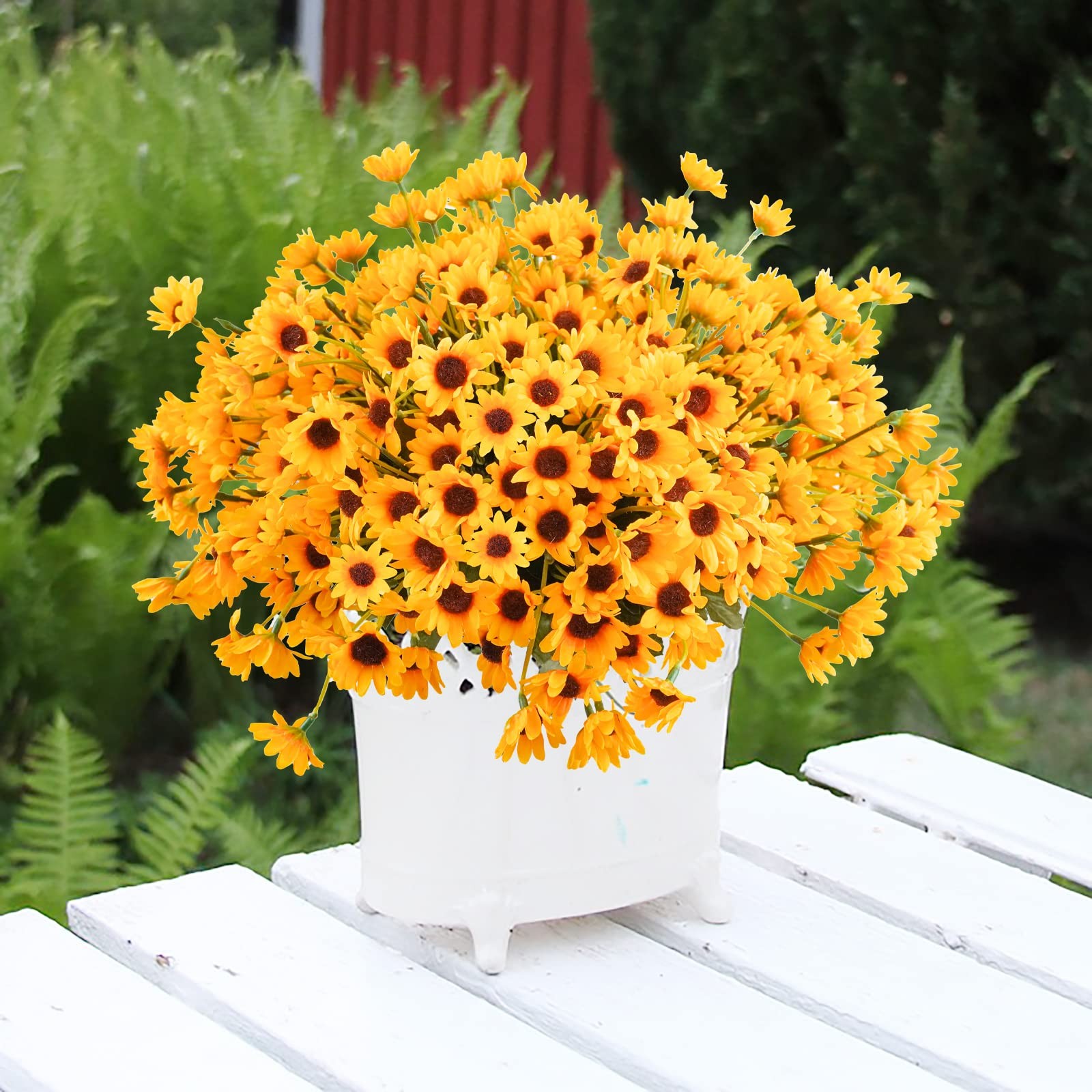 6 Bundles Sunflowers Artificial Flowers Daisy Mums Fake Flowers Outdoor UV Re…