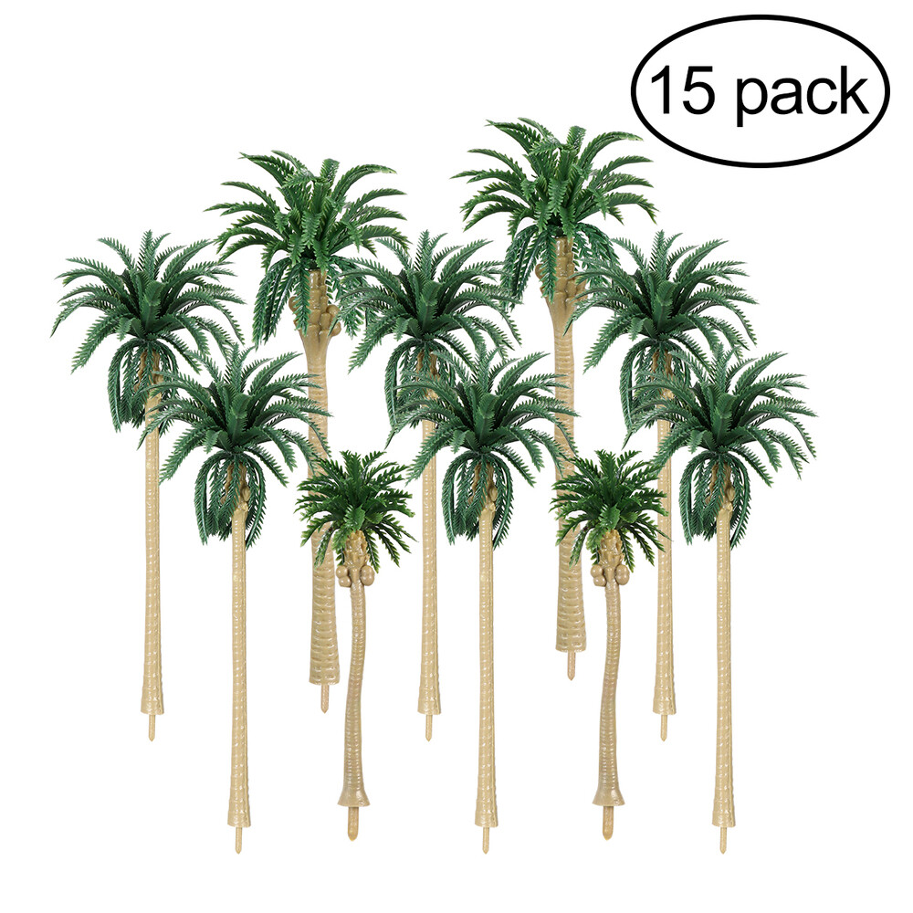 15PC Landscape Model Tree Scenery Model Coconut Palm Trees HO N Z Scale