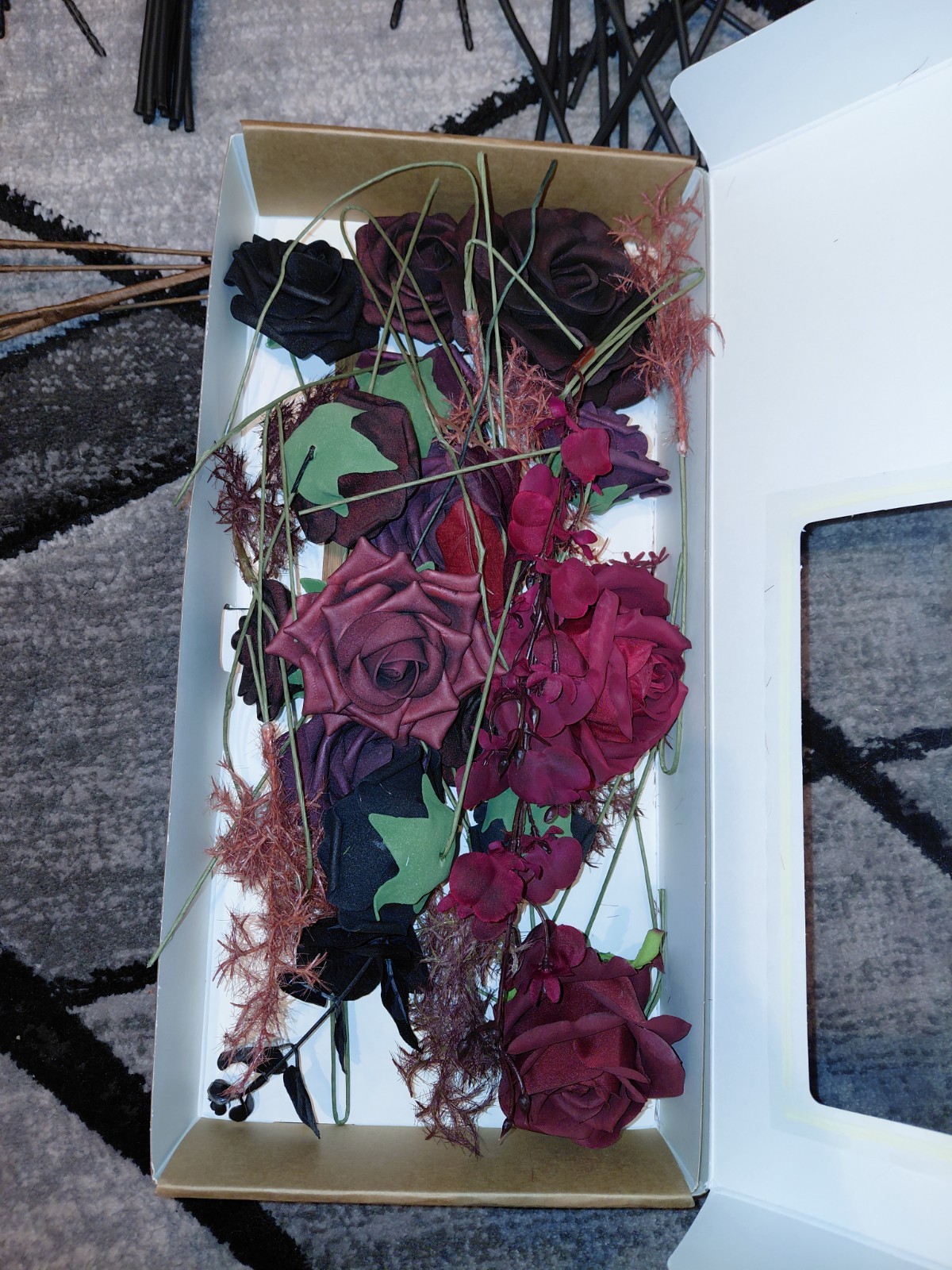 Huge Bundle Of Brand New Beautiful Mixed Faux Roses, Eucalyptus Etc Over 50 Pcs!