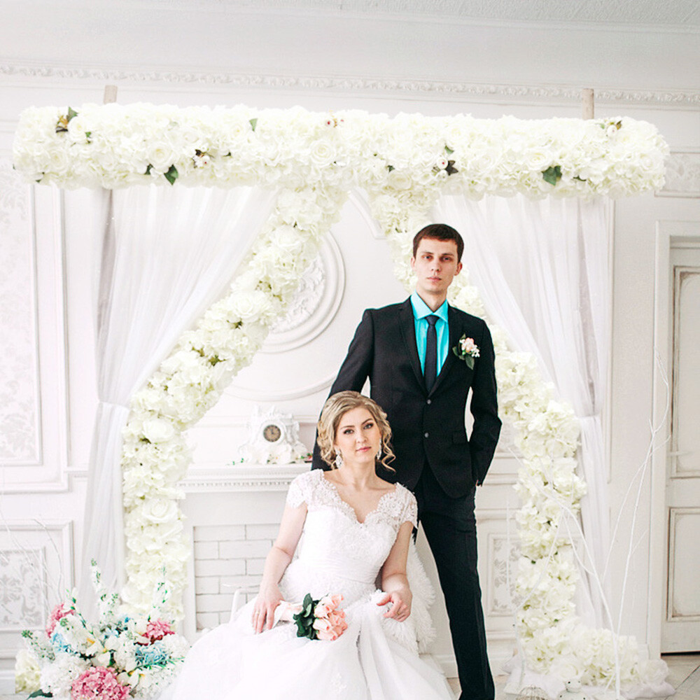 White Artificial Flowers for Home Party Wedding,Artificial Silk Flowers Row,HOT!