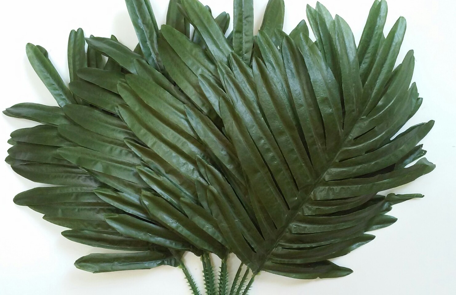 (12 Leaves) 15″ Green Fern Palm Silk Greenery Plant Flower In/ Outdoor Decor USA
