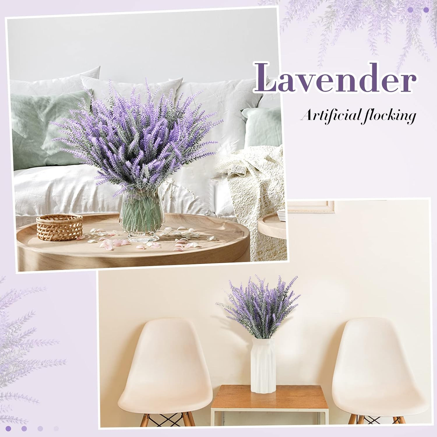 80 UV Resistant Artificial Lavender Flowers for Indoor & Outdoor Decor