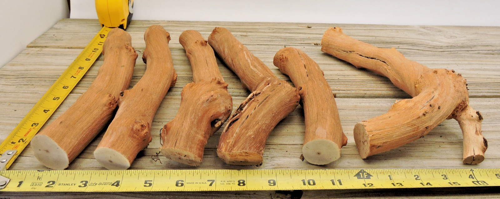 6 Grapevine Wood Stick Section 1 3/16~1 1/2″D 8~11″L Driftwood Decor Crafts