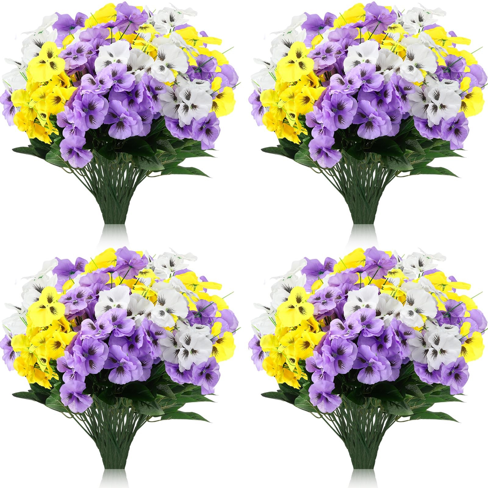 50 Pcs Artificial Pansies Flowers Silk Faux Pansy Bulk for Home Garden Patio …