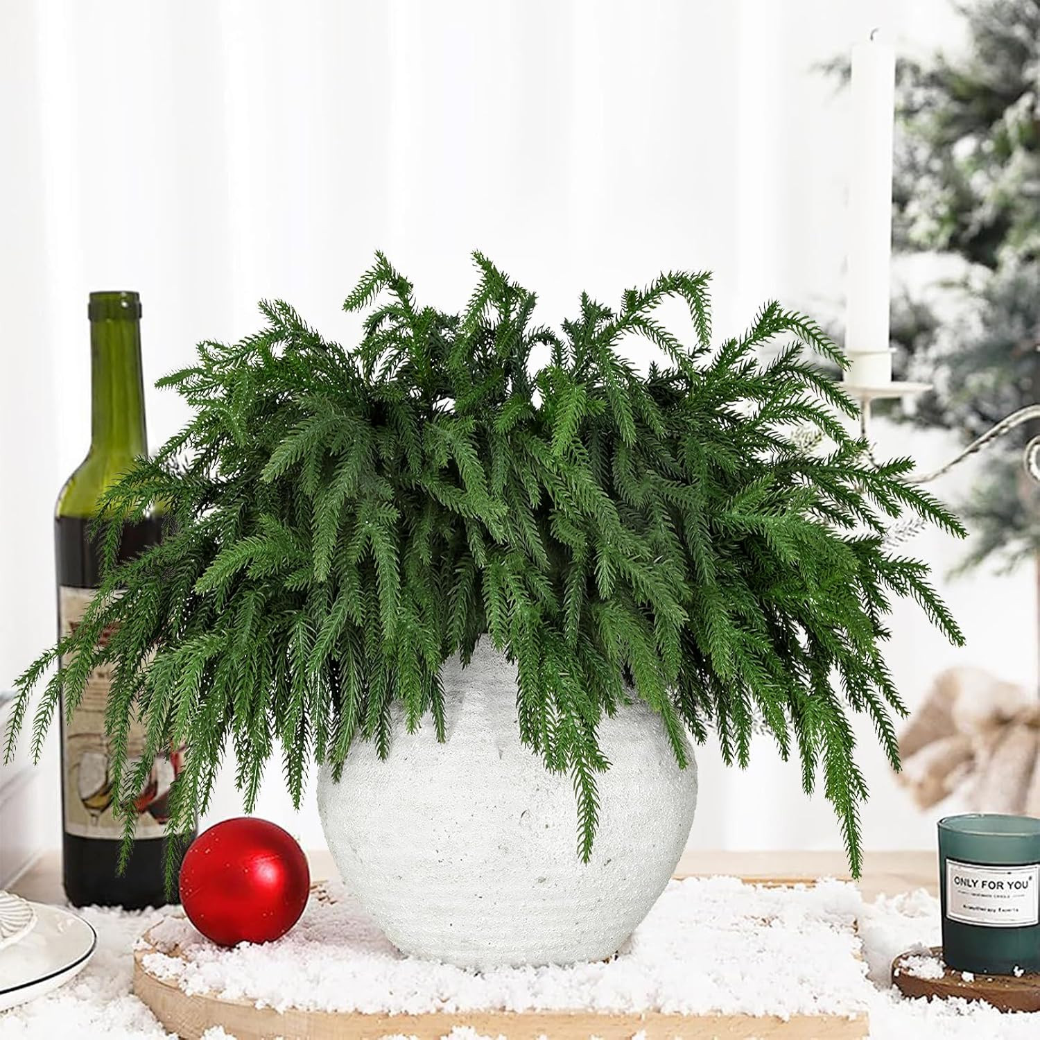 12 Pcs Realistic Christmas Pine Branches Natural Droopy Soft Bendable Artificial