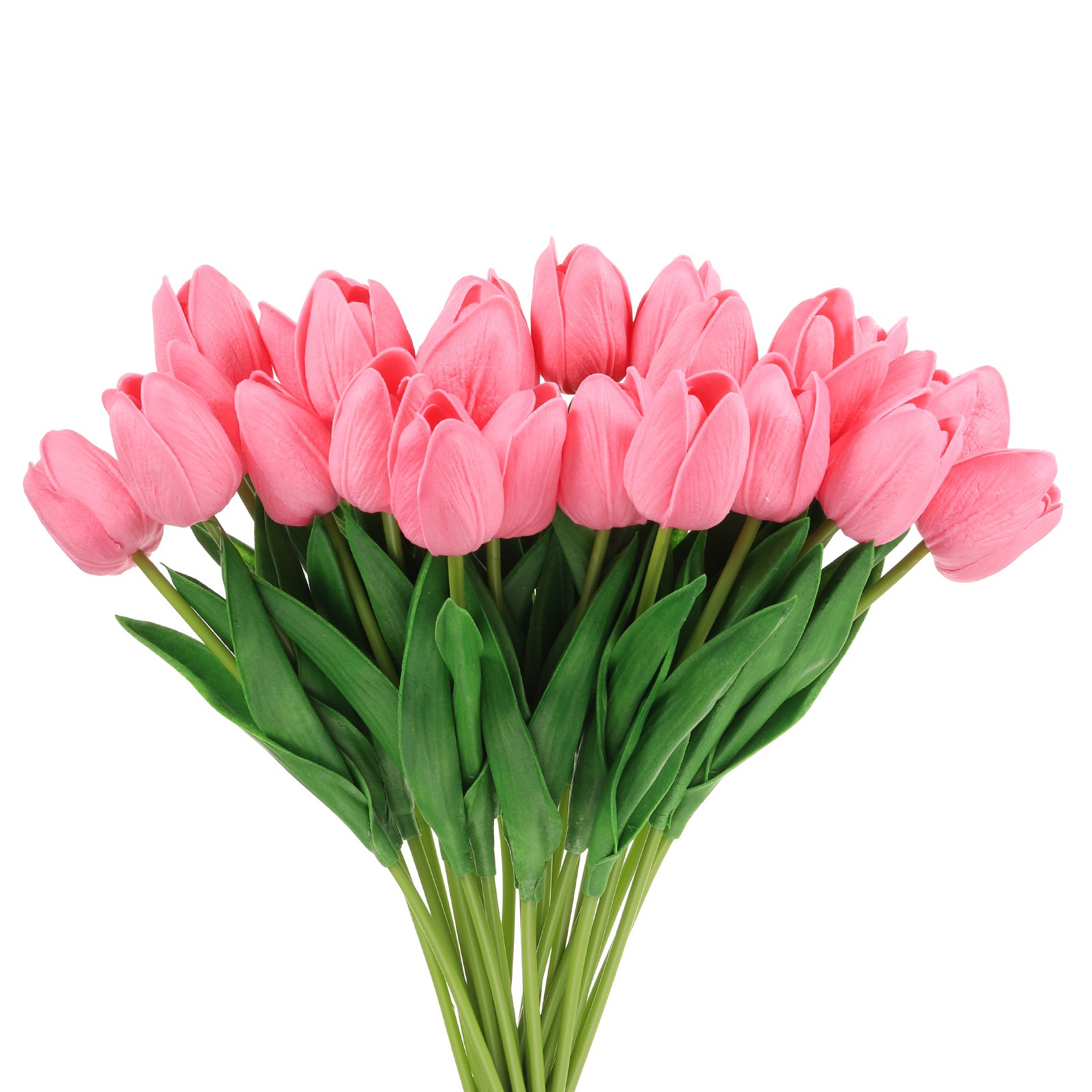 24Pcs Artificial Tulips Pink for Home Decor Wedding Centerpiece