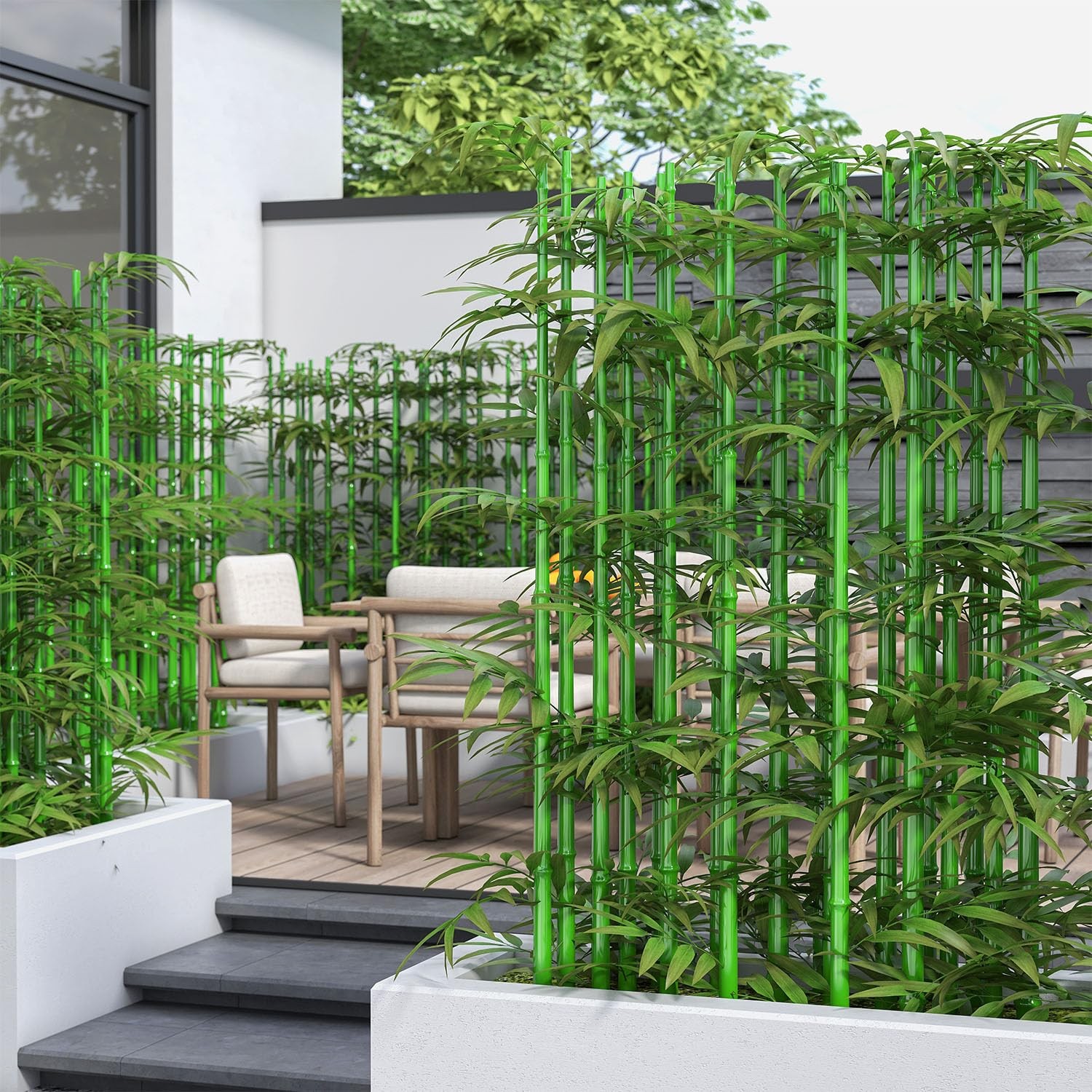 Artificial Bamboo Tree 5ft Fake Bamboo Privacy Screen Plants 10Pack