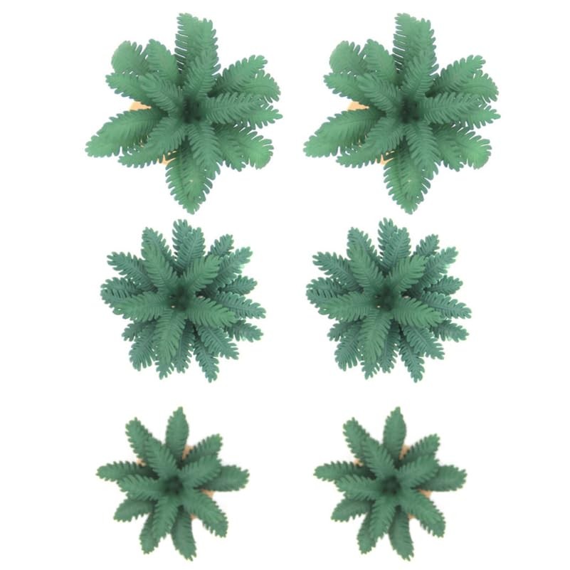 6 PCS 7.32×3.54×3.54 Inch Simulation Tree Bush Model Miniature Landscape DIY