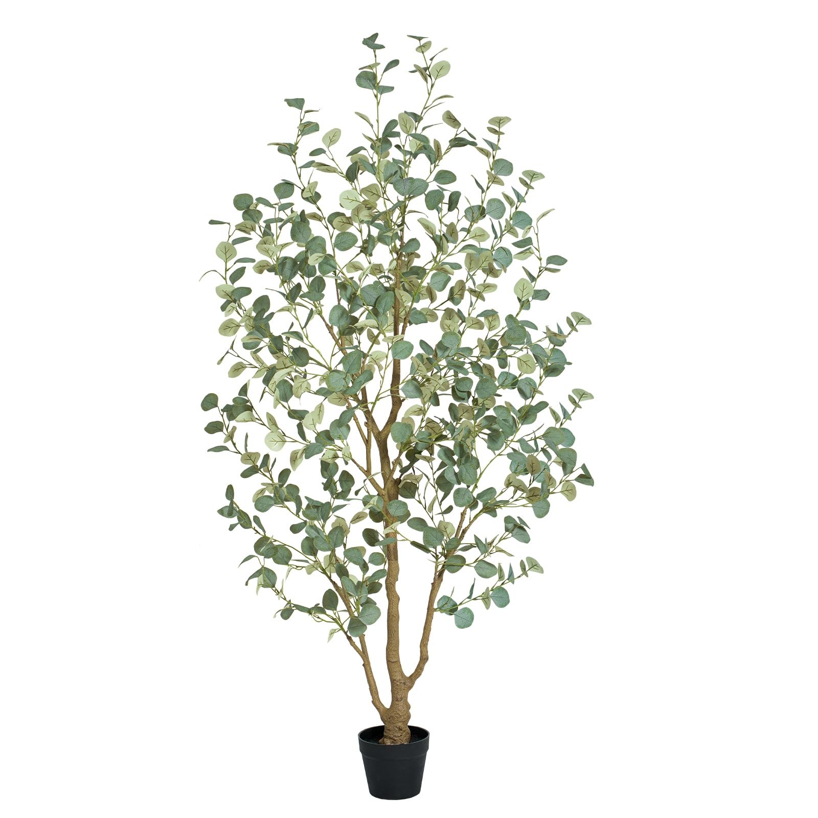 6FT Artificial Eucalyptus Tree Indoor, Faux Eucalyptus Tree with 636 Silk Lea…