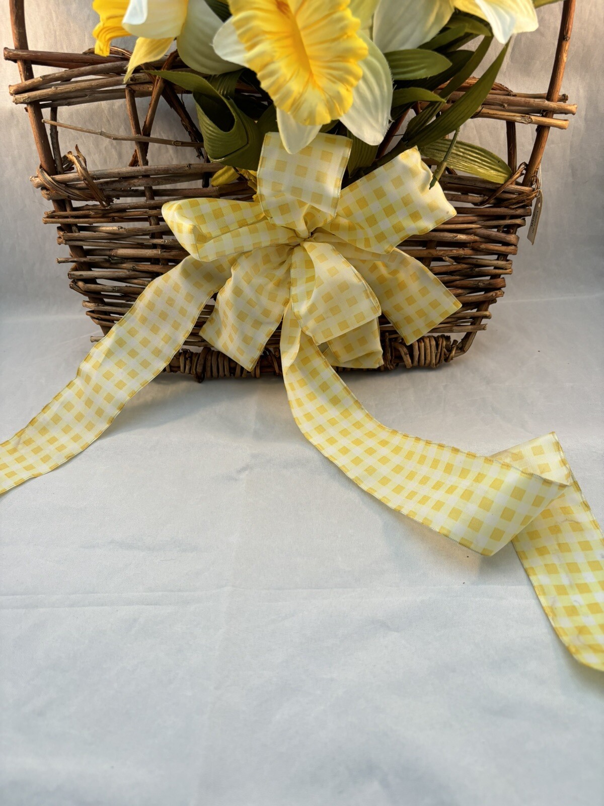 Hanging Door Wall Basket with Spring Summer Faux Flowers