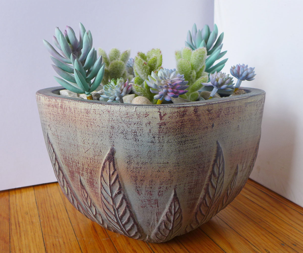 11 Pieces Artificial Mini Plants Flocking Succulents Grass(Gray + Blue)