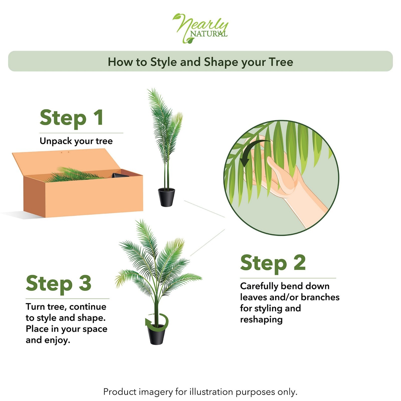 6.5ft Artificial Golden Cane Palm Tree – Lifelike Silk Indoor Plant, Low-Mainten