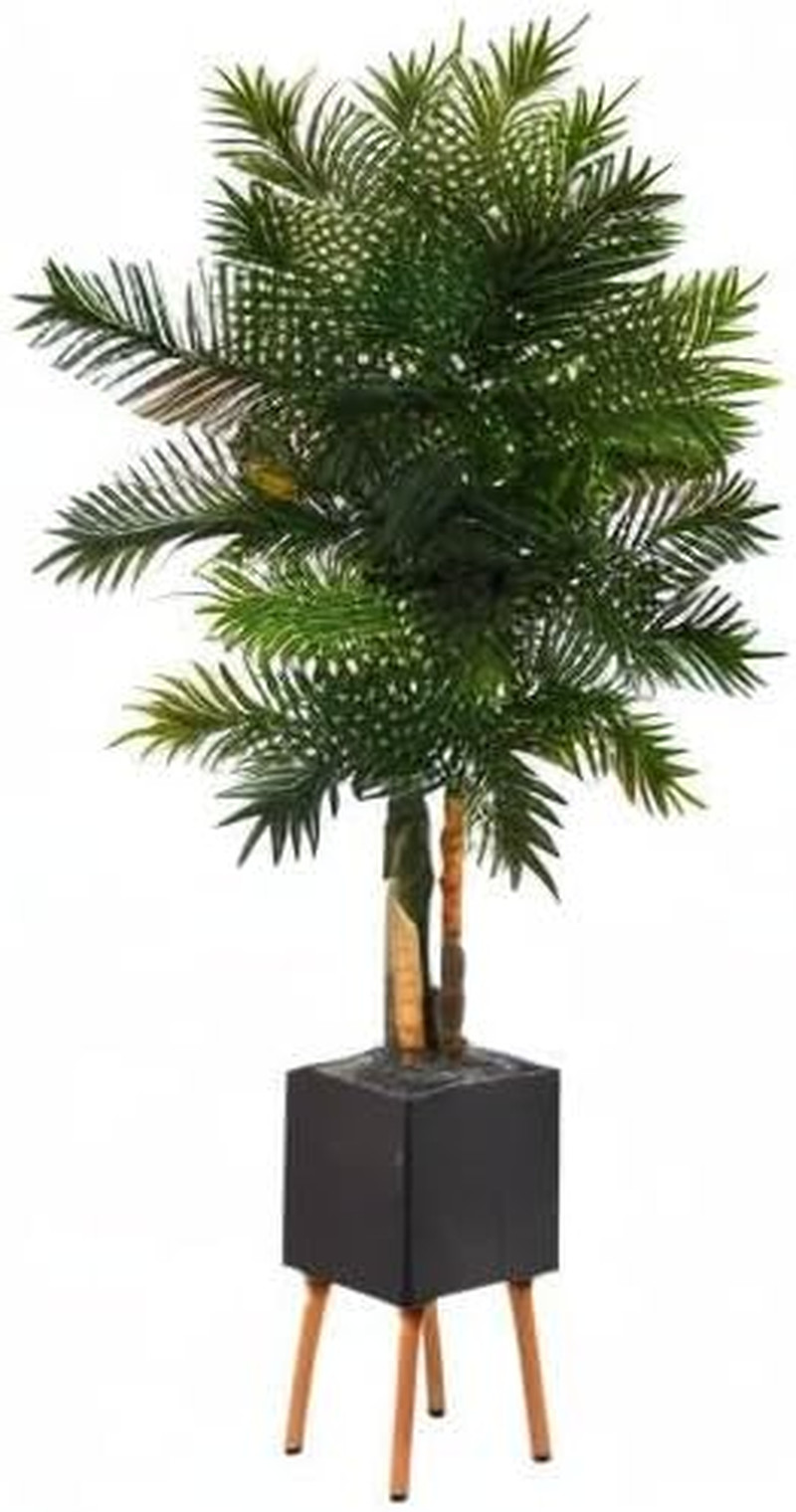 70″ Areca Palm Artificial Tree in Stylish Black Planter with Stand