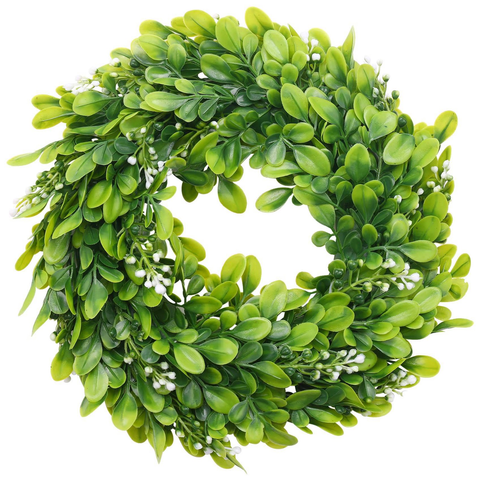 2 Pack Artificial Boxwood Wreath Faux Artificial Wreath Front3882