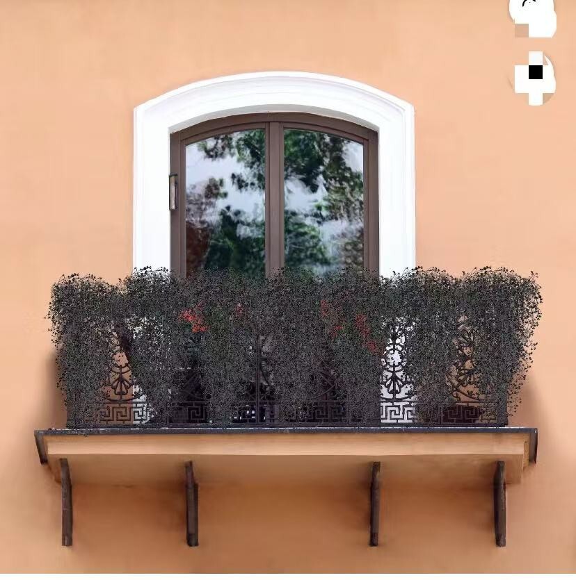 4PCS Decorative Flowers Vine Hanging Artificial Plants Hanging Plant-Black