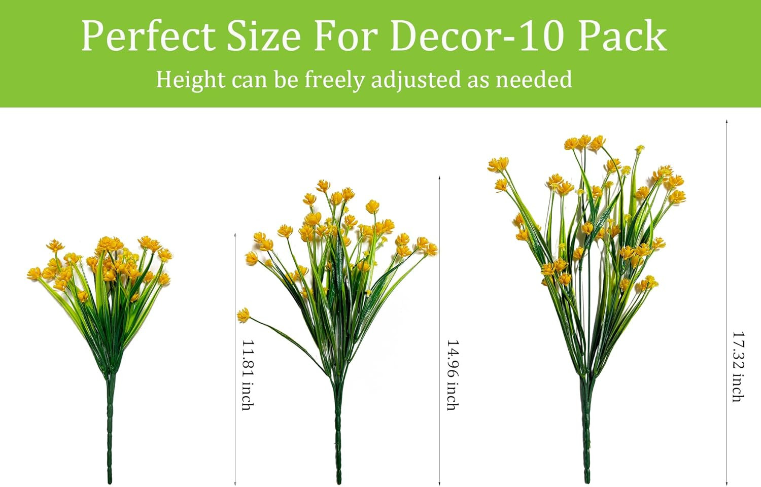 10 Bundles Faux Plastic Flowers No Fade Artificial Flowers Home Decoration Plast
