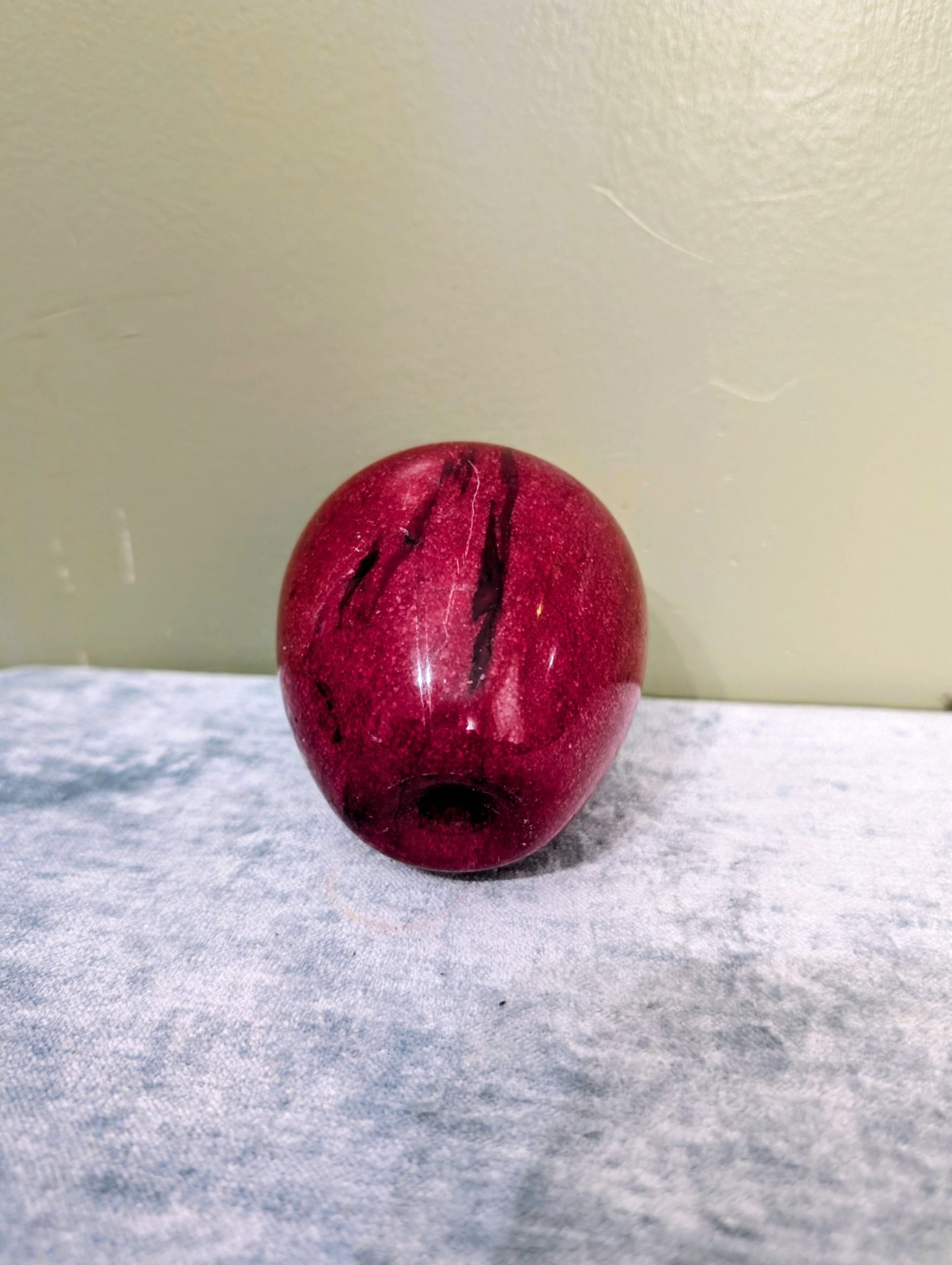 Polished Red Marble Apple Paperweight Stone Desk Decor Teacher Gift Home Accent