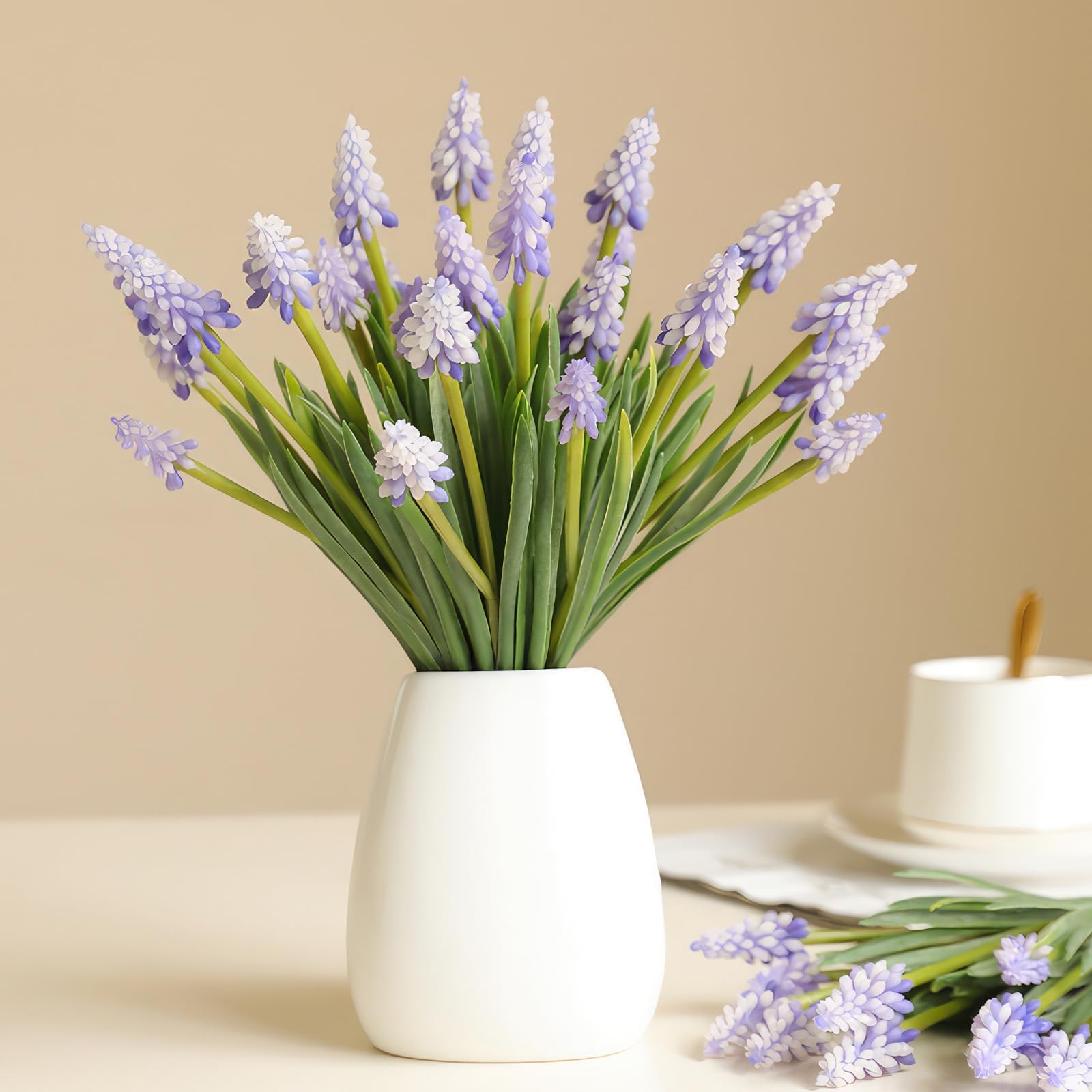 18PCS Artificial Hyacinth Flowers,Grape Hyacinth Bulbs,Faux Flowers Artificia…