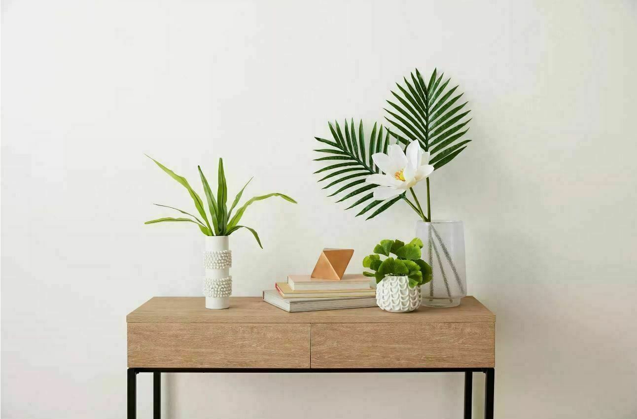 Case of 4 46″ Artificial Fern Leaf Leaves Stem Green Threshold Brand Polyester