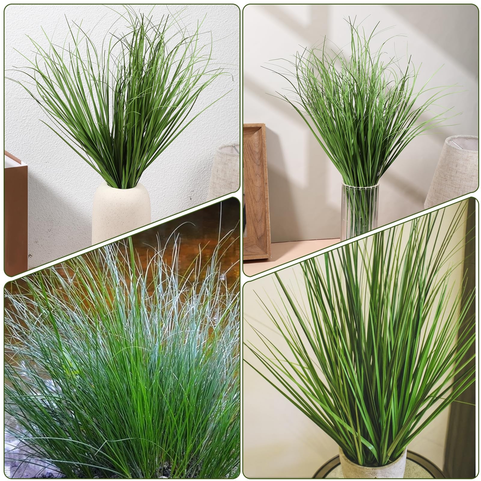 10 PCS Artificial Plants Onion Grass, Faux Shrubs Wheat Grass Greenery Stems …