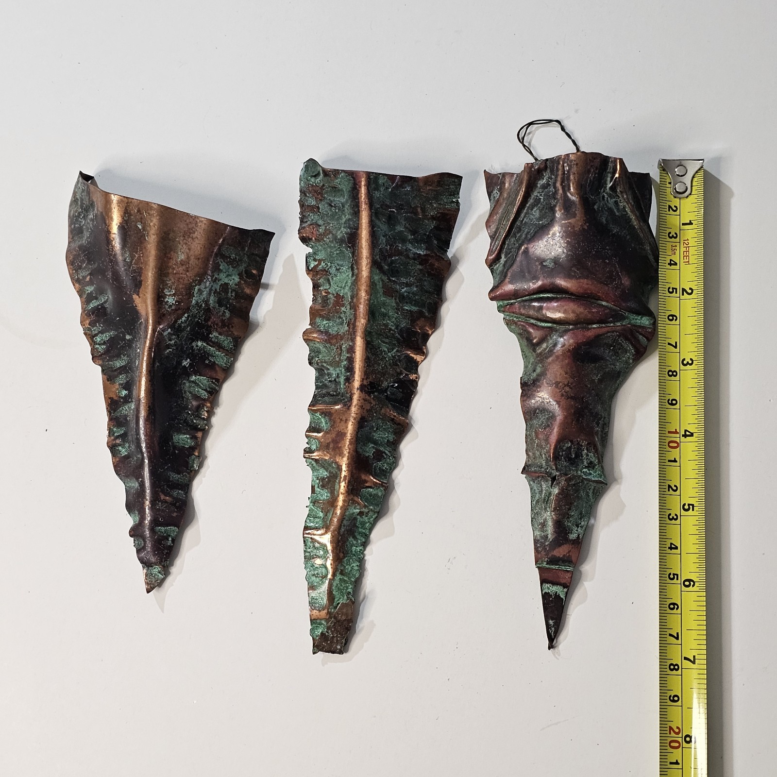 Metal Wall Art Vase (Lot Of 3) Handmade Small Abstract Decor Plants Flowers