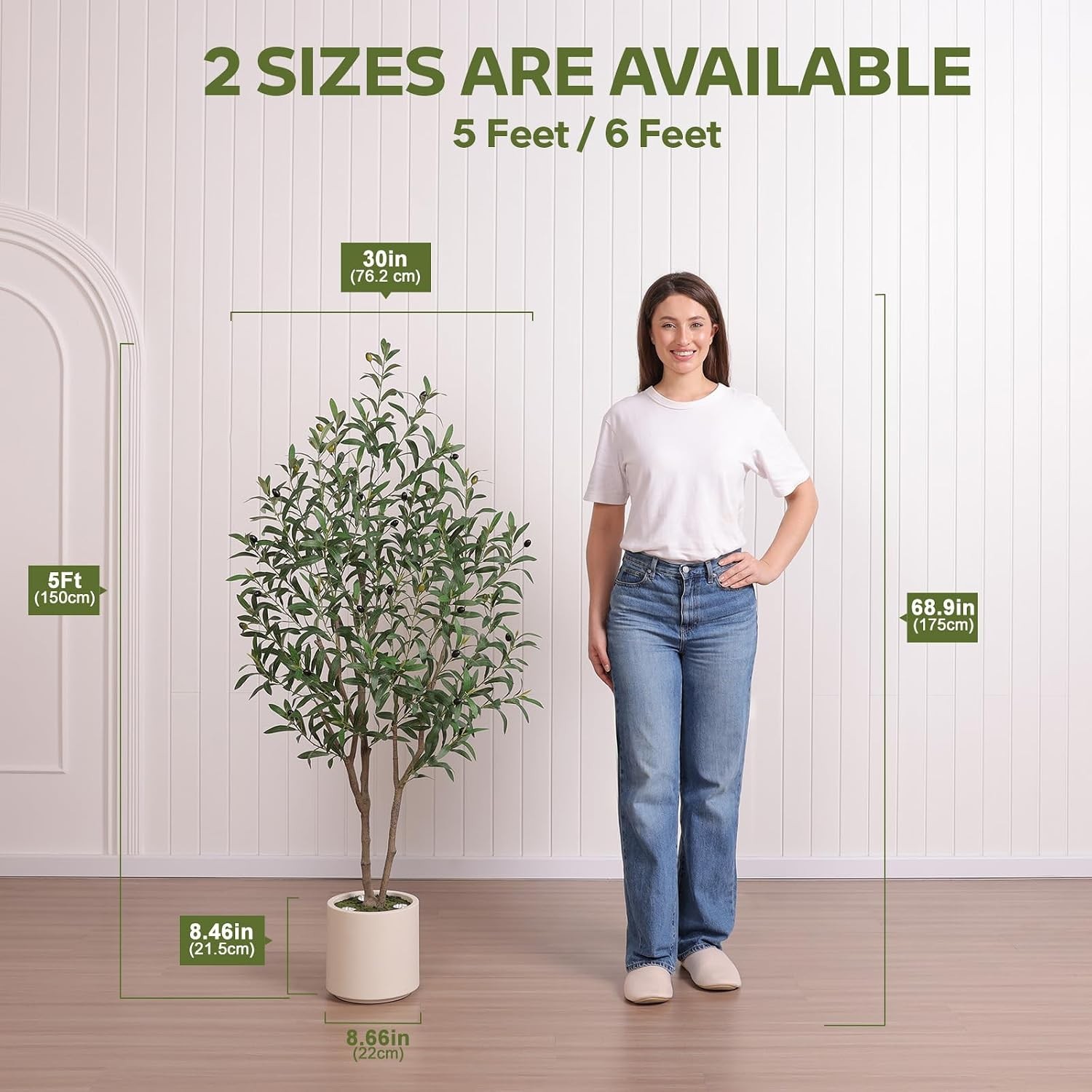 Verinatural Artificial Olive Tree Faux Plants Indoor – 5FT Tall Fake Tree with