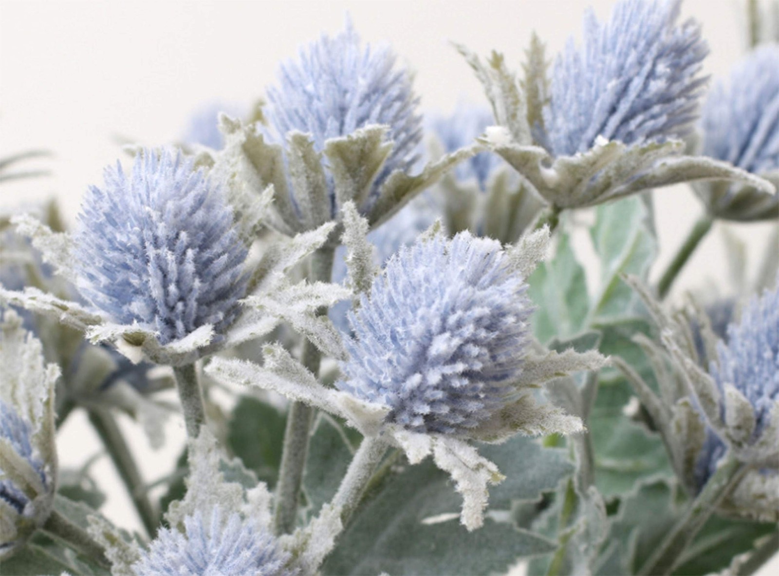3 Pack Artificial Thistle Flowers Eryngiums Faux Plants Floral Tree Picks Chr…