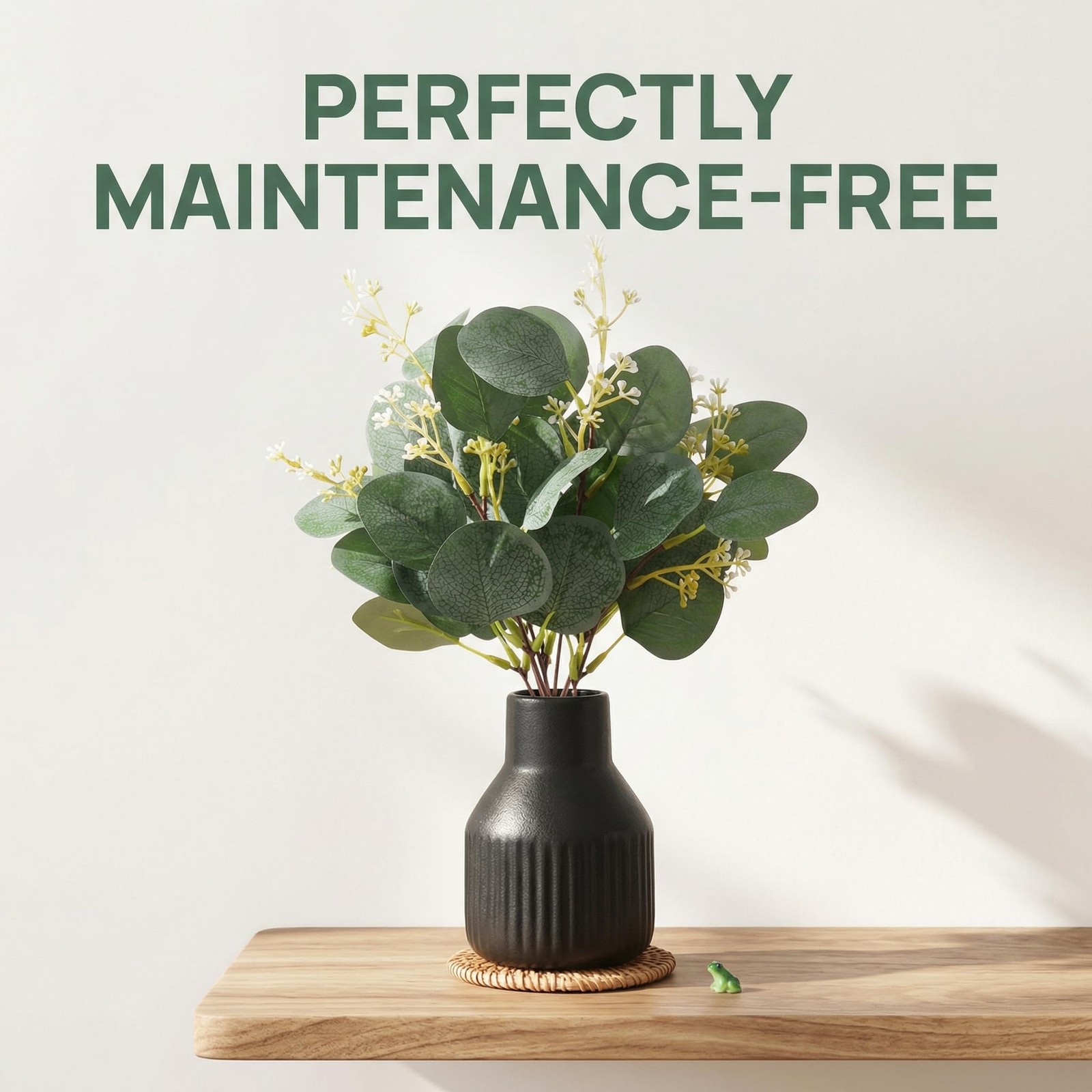 Artificial Eucalyptus Greenery Stems in Ceramic Vase,10Pcs Fake Plants Eucaly…