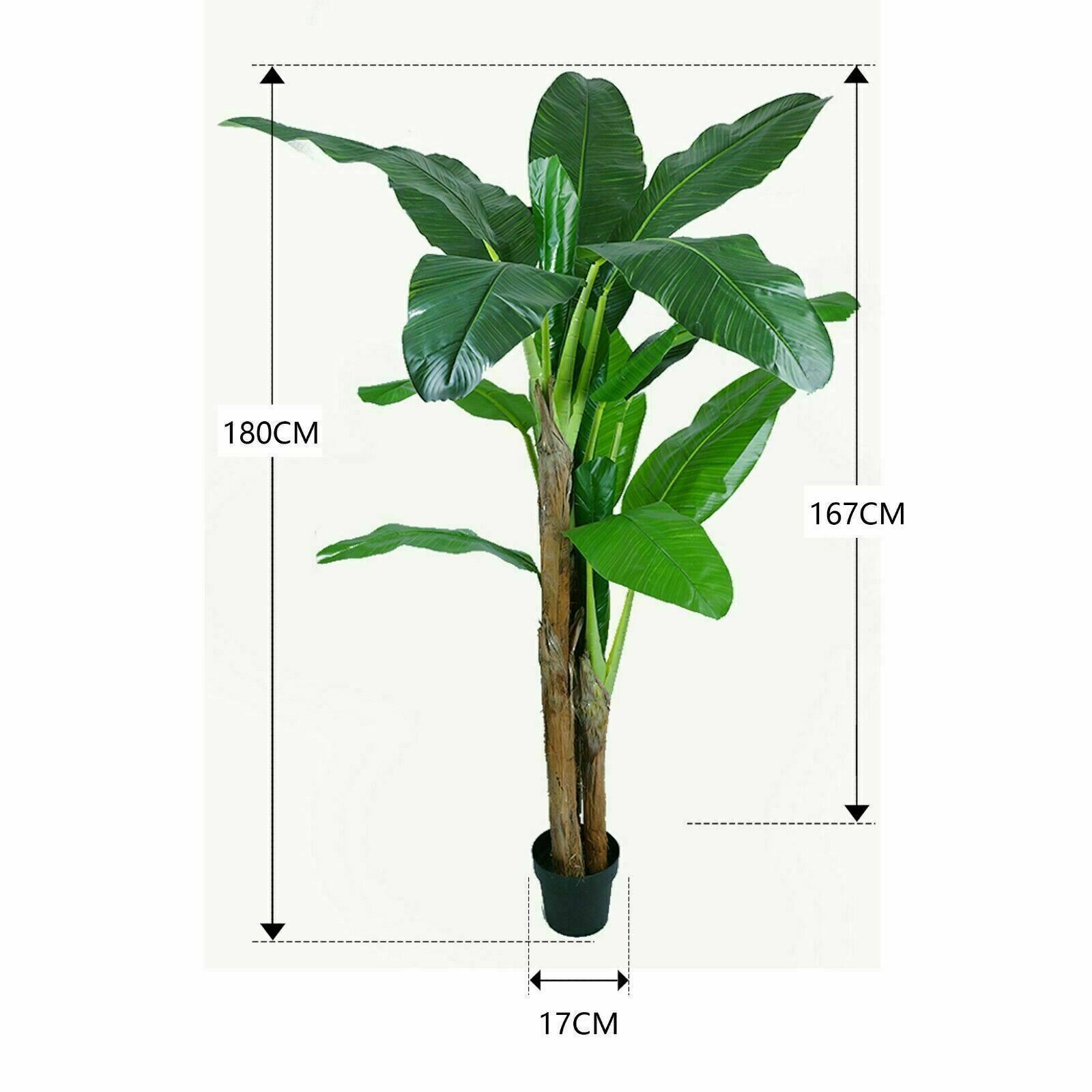 180cm Faux Artificial Fake Potted Banana Tropical Tree Plant Office Home Decor