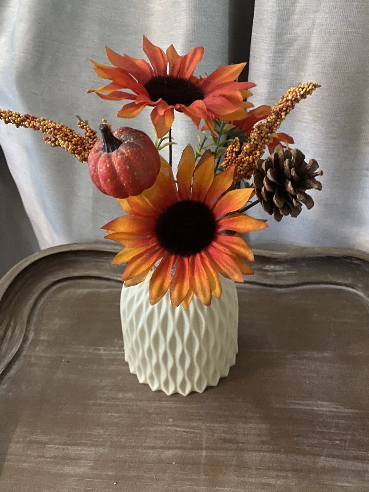 Autumn Fall Décor Flowers Pumpkins. & Garland Floral Arrangement Gift Set
