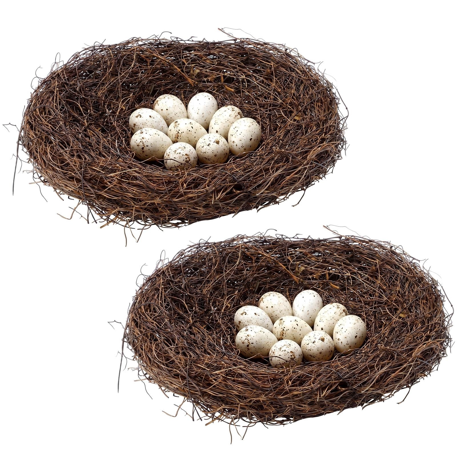 12″ Large Rattan Bird Nests – Handmade Natural Decor for Crafts, Weddings & Gard