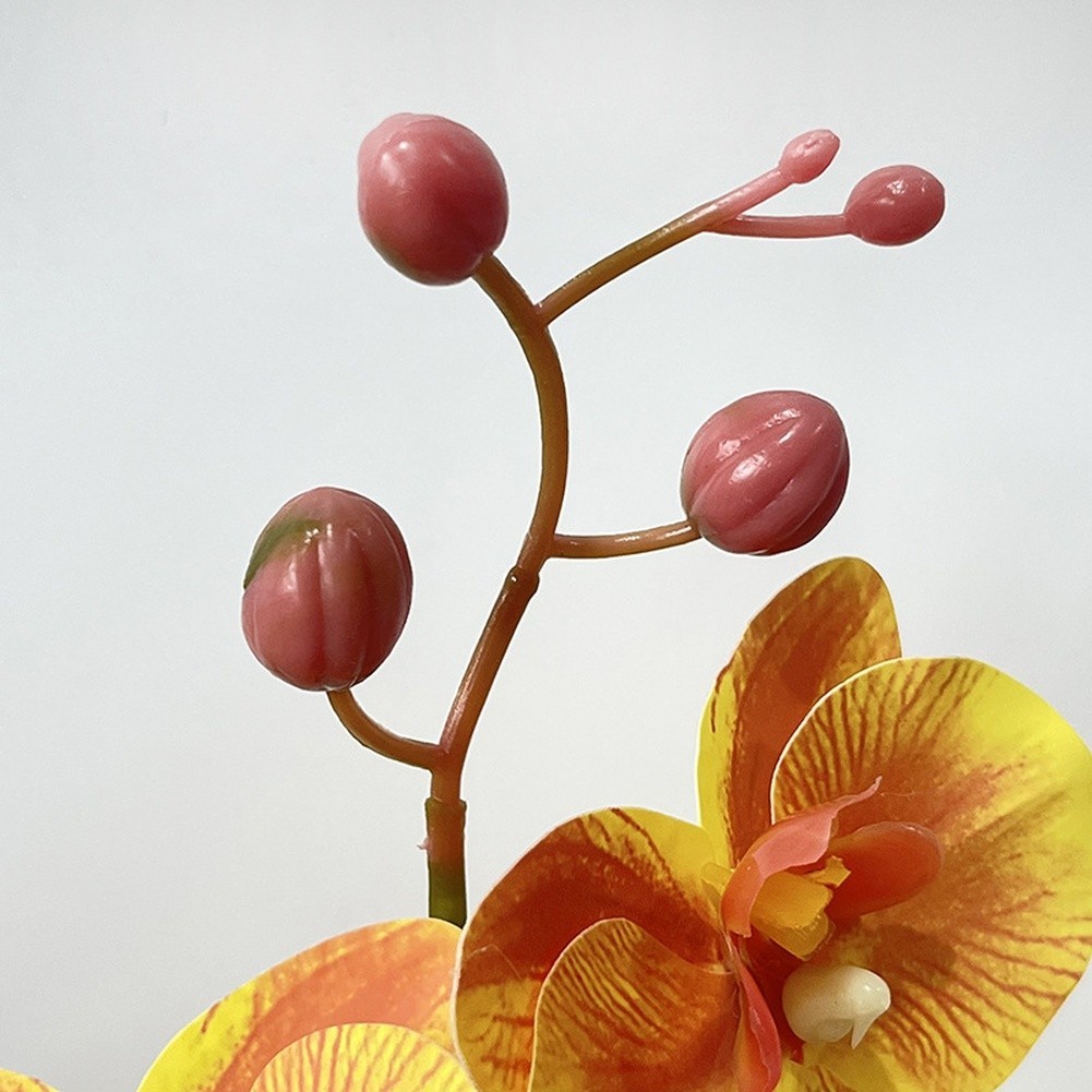 12in Artificial Butterfly Orchid Potted Plant Soft Plastic For Home Decoration