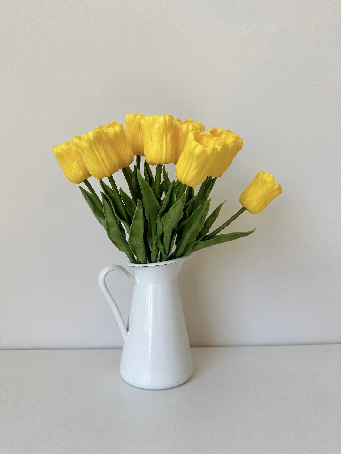 24Pcs Fake Tulips Artificial Flowers PU Artificial Tulips Real Touch Yellow