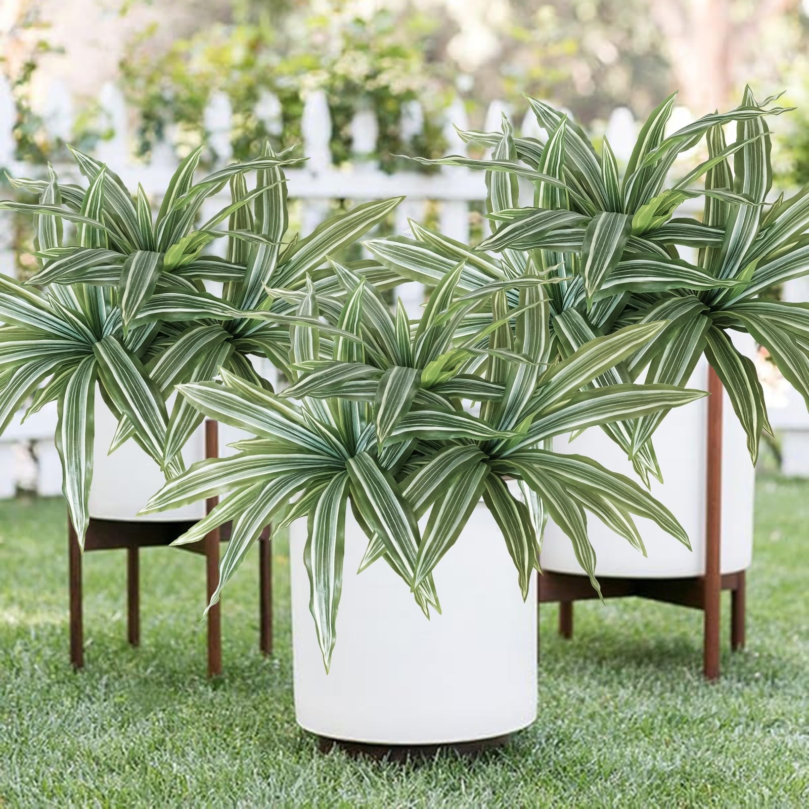 3 Pcs Large Fake Outdoor Tropical Plants, 28″ Artificial Bird Nest Ferns Faux…
