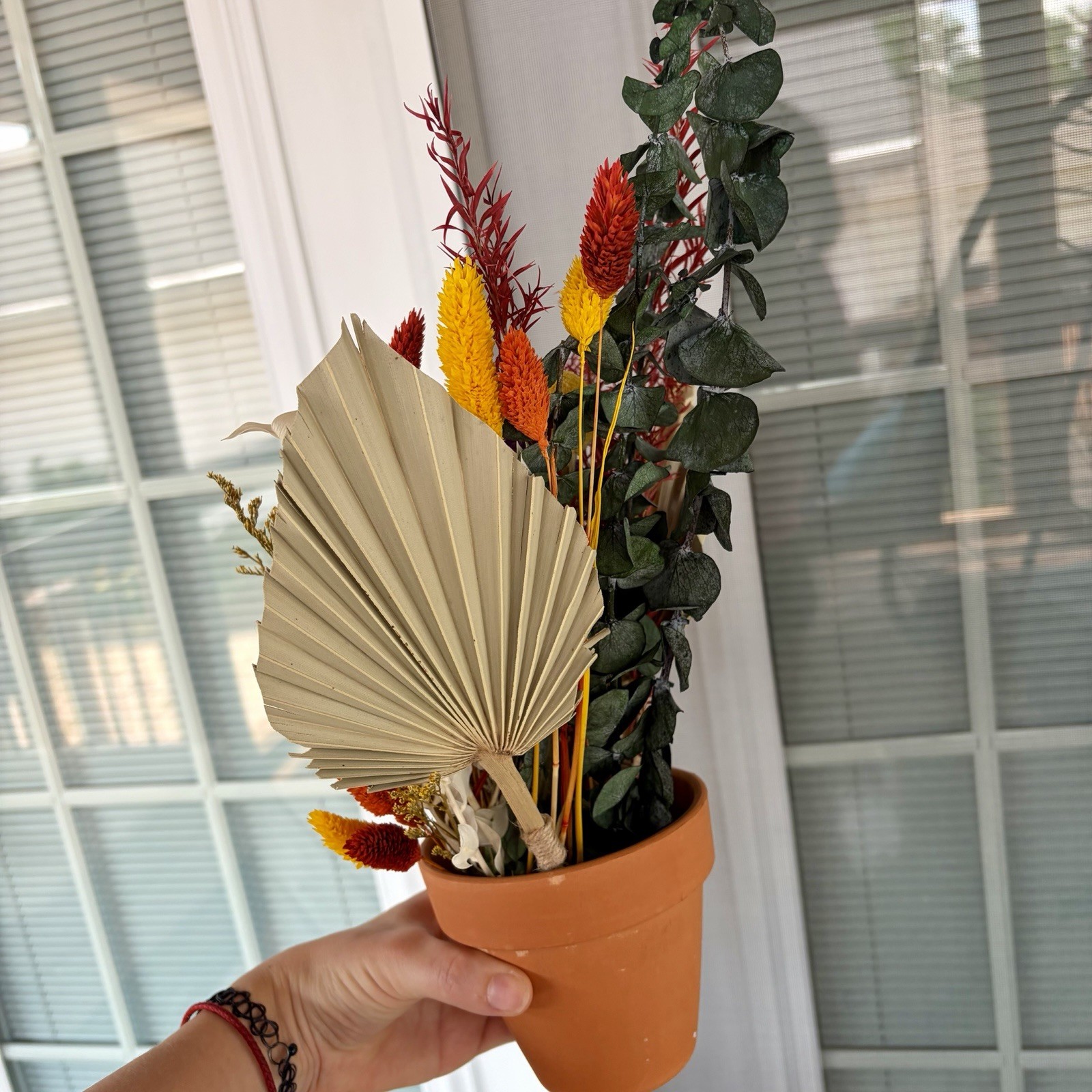 Artificial And Dried Flower Arrangement