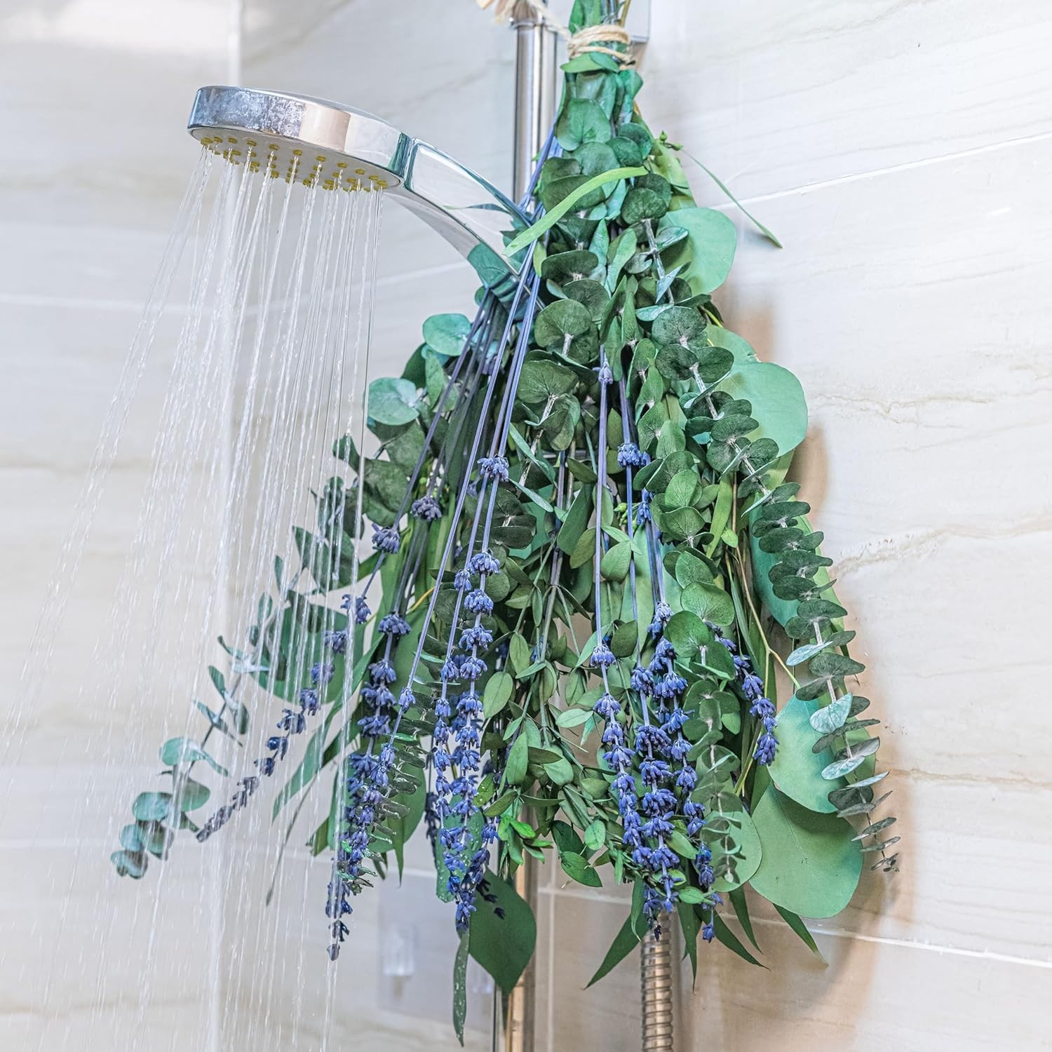 17 Inch Eucalyptus and Lavender Stems Aromatic Plant for Shower and Home Decor