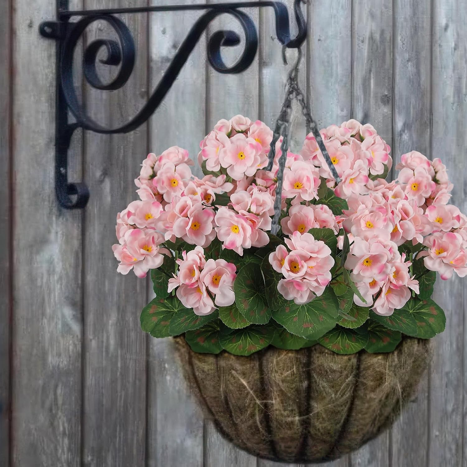 3 Pcs Artificial Flowers Silk Geraniums for Outdoors UV Resistant Pink