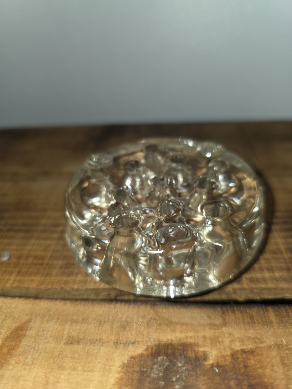 Clear Glass Flower Frog Floral Arranger Holder 3 x 1 in Tall Dome 11 Hole