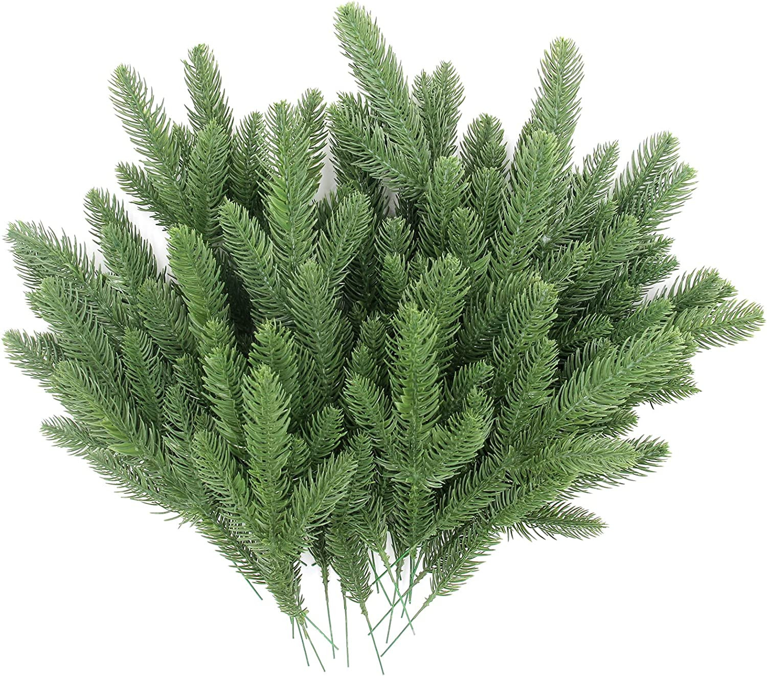 50 Pcs Artificial Pine Branches Green Plants Pine Needles DIY Accessories for Ga