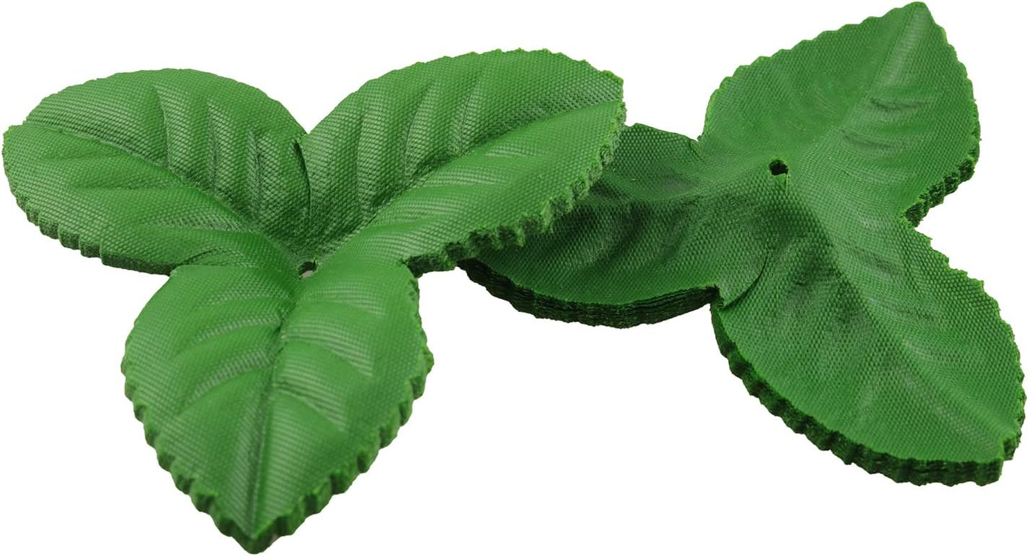 50pcs Artificial Leaves Rose Flower Leaf Green Silk Fake Leaves Christmas Party