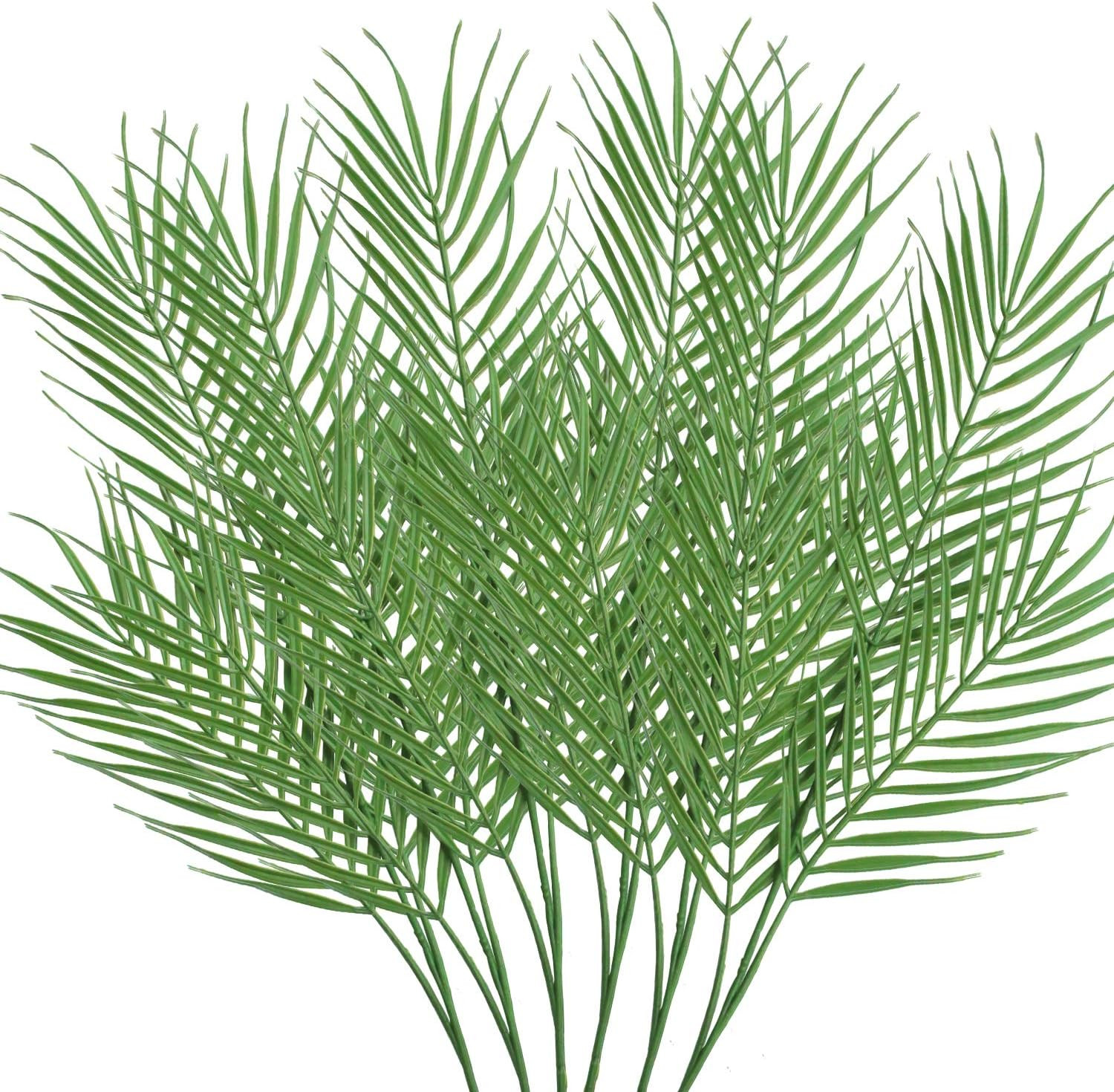 18 Branches 27 Inch Artificial [Palm] [Leave]S 6 PCS Large Faux / Fake Greenery