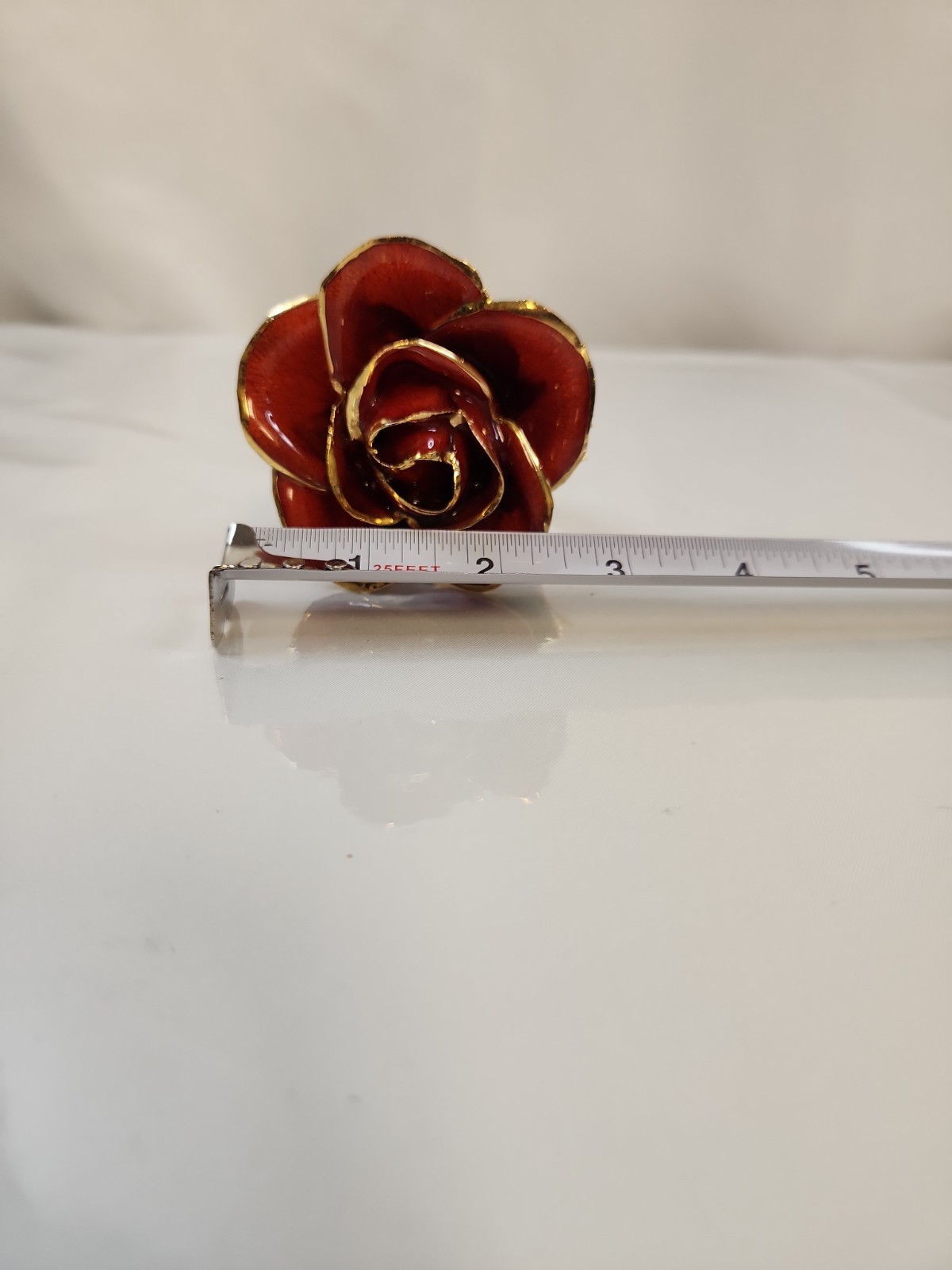 Lovely Red Rose with Gold Accents