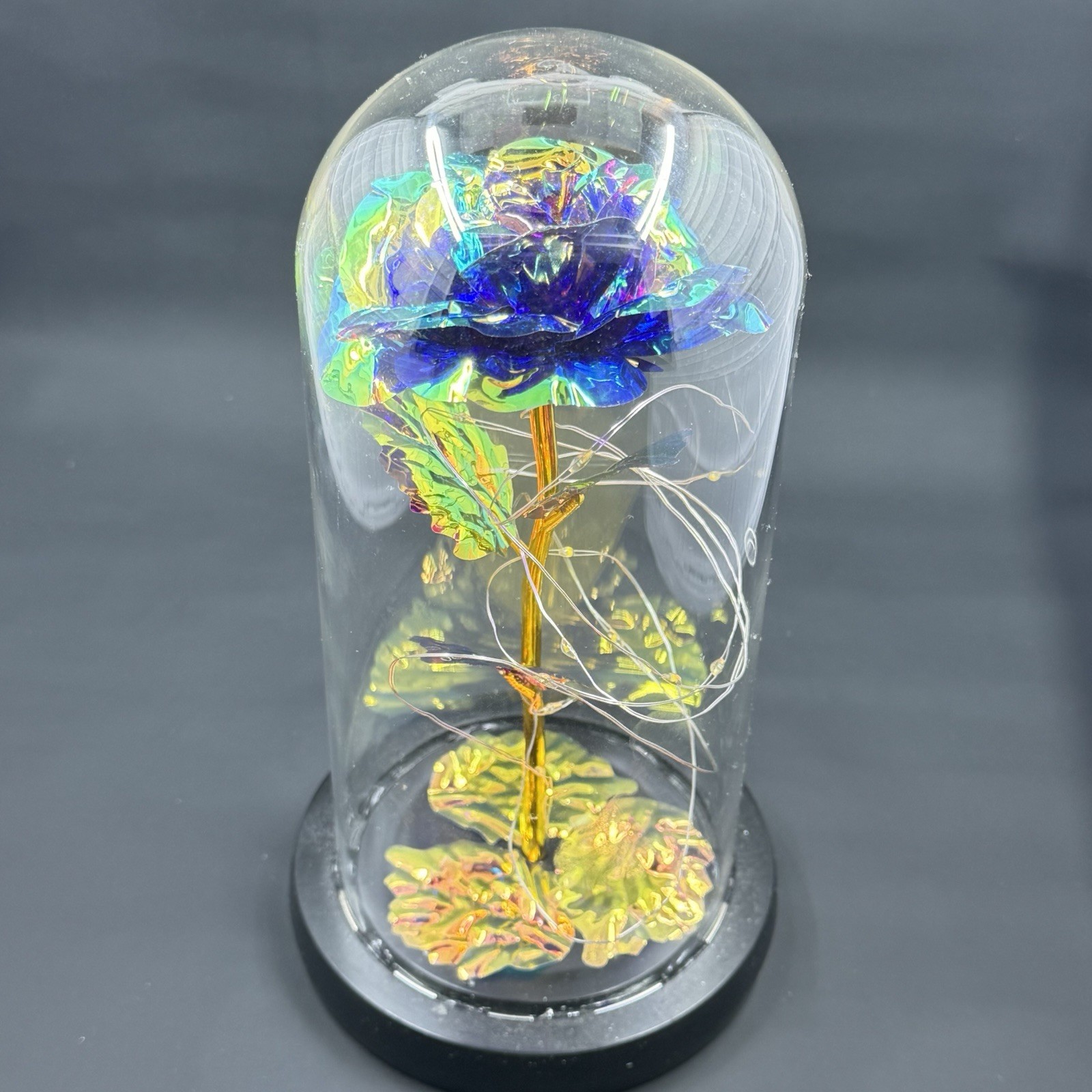 Galaxy Eternal Rose Glass Dome LED Lights Battery Special Occasion Gift Decor